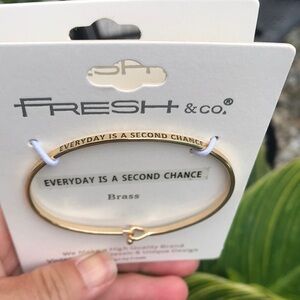 Everyday is a second chance inspirational bracelet brass new